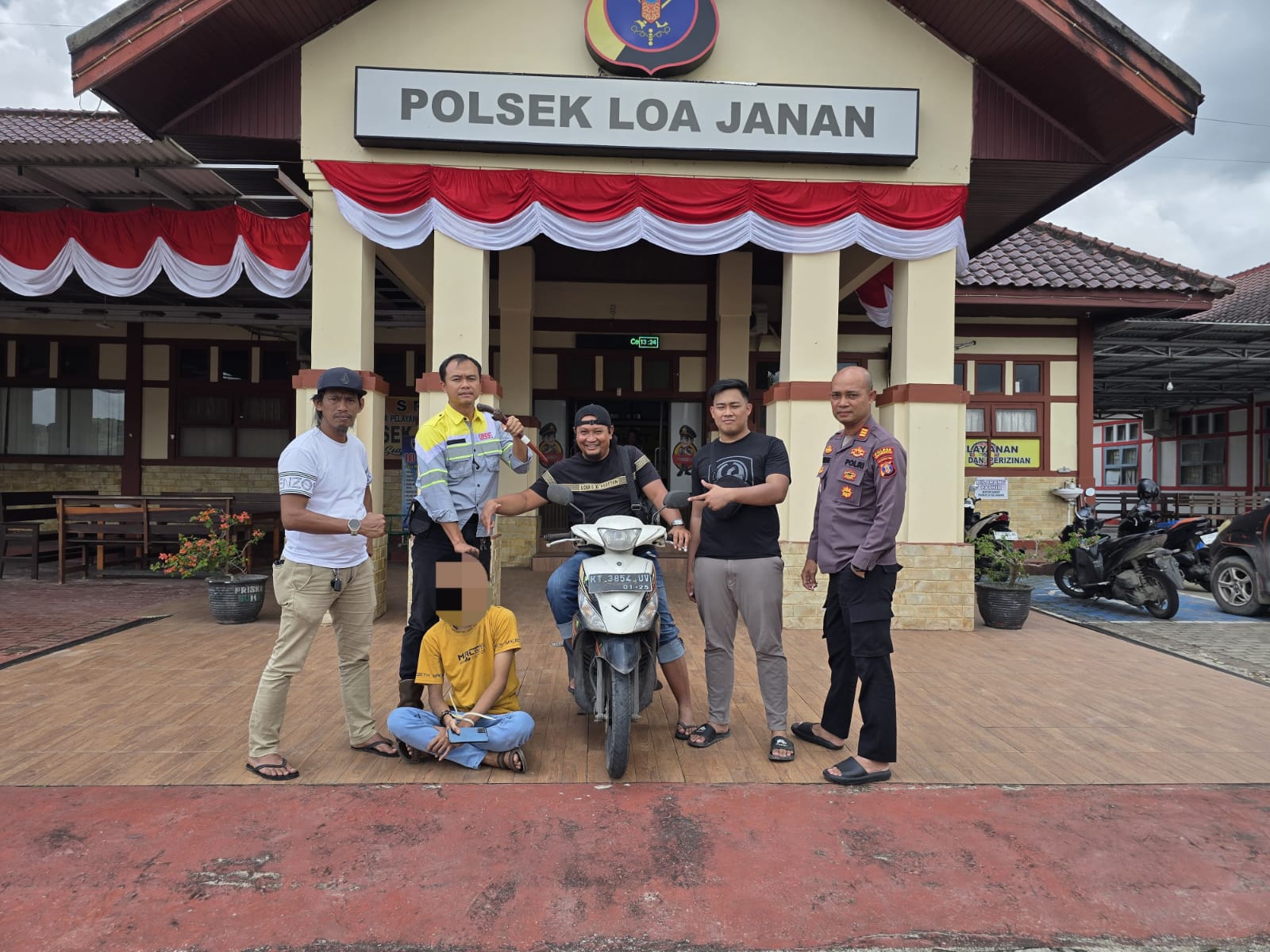 Polsek Loa Janan mengamankan pelaku MS, yang melakukan aksi pemalakan terhadap pengendara di Desa Bakungan (Ist/Polsek Loa Janan)