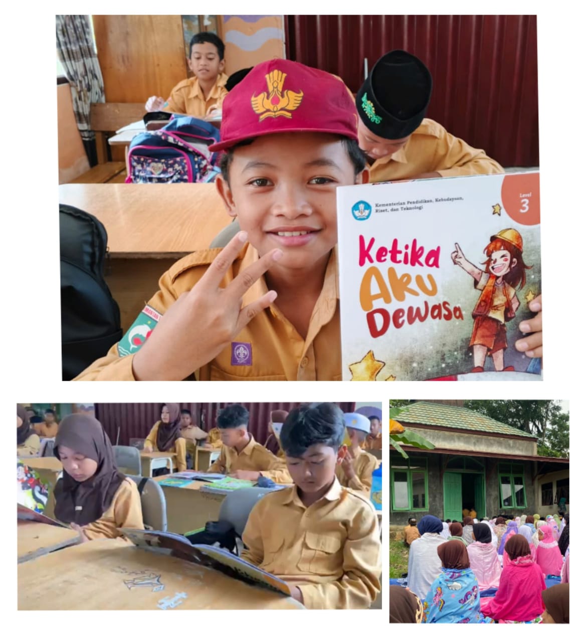 Mahasiswa UINSI bersama bocah bocah SD.