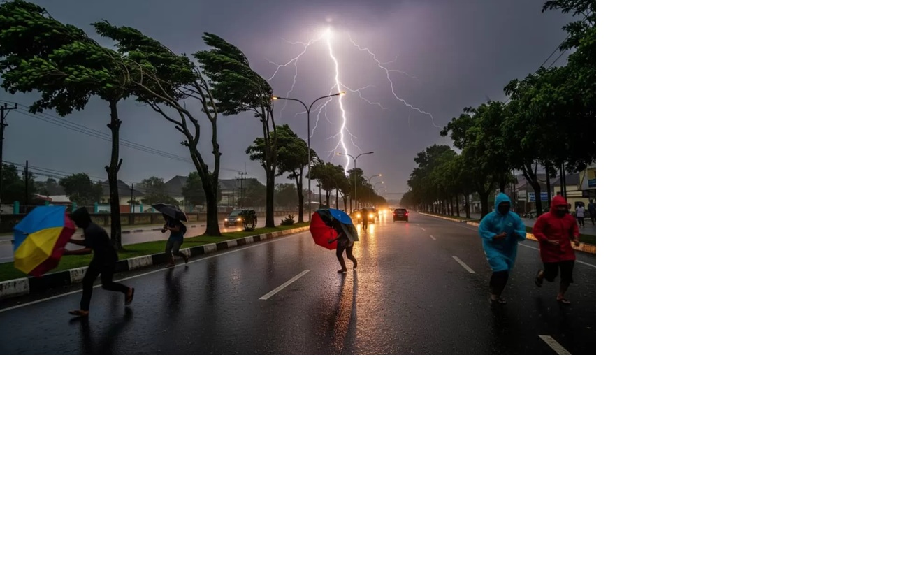 Ilustrasi cuaca buruk. (AI)