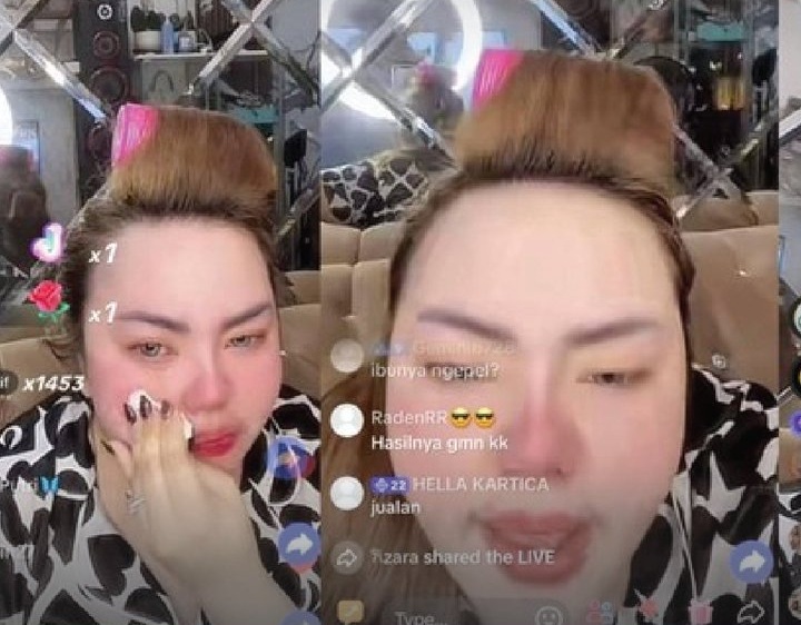 Lisa Mariana saat live. (TikTok)