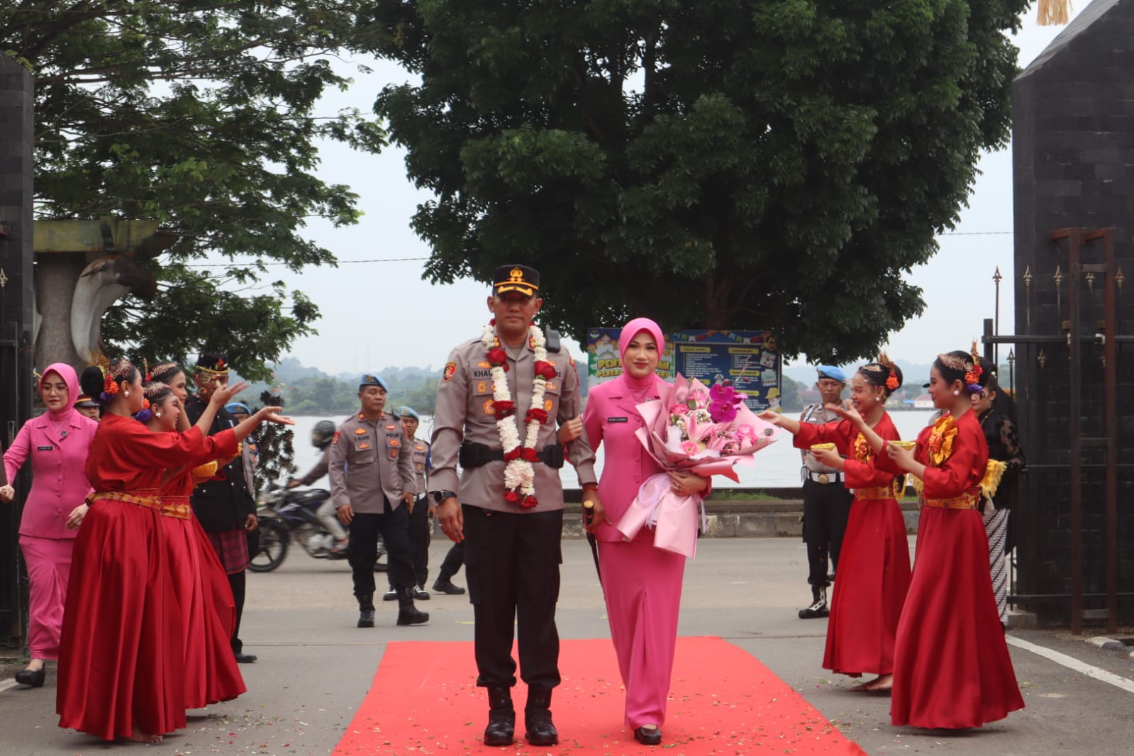 Penyambutan AKBP Khairul Basyar di Mapolres Kukar sebagai komando (Ist/Polres Kukar)