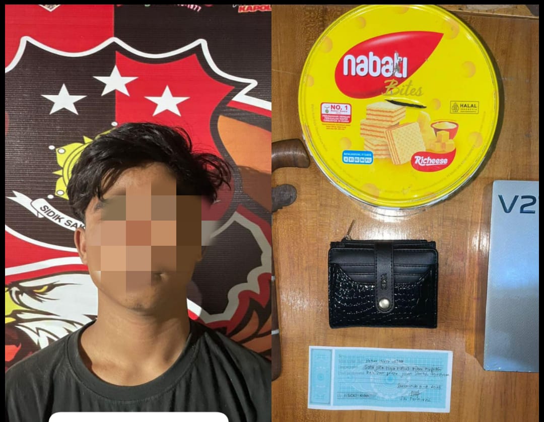 Tersangka dan barang bukti.