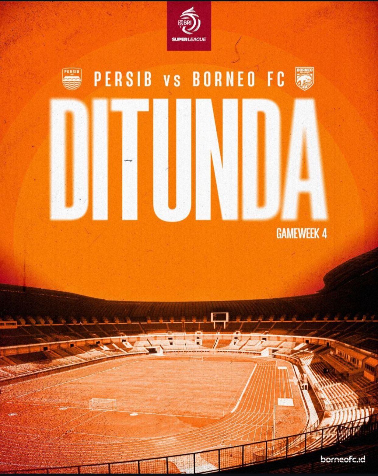 Laga Persib versus Borneo FC ditunda.