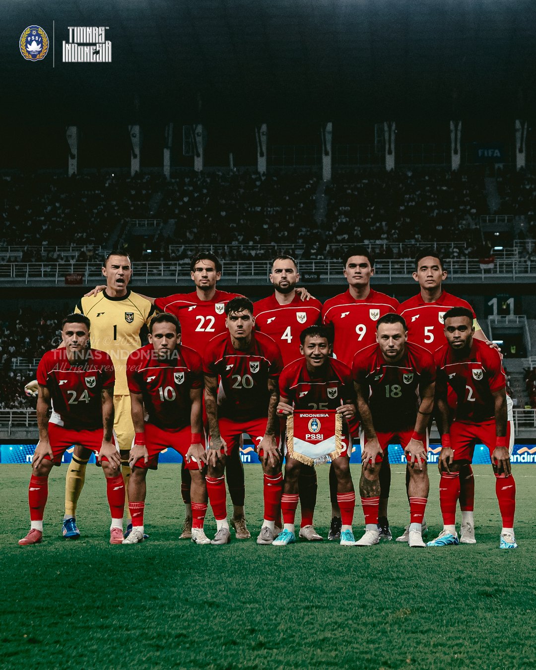 Skuad timnas Indonesia saat melawan China Taipei. (timnas indonesia)