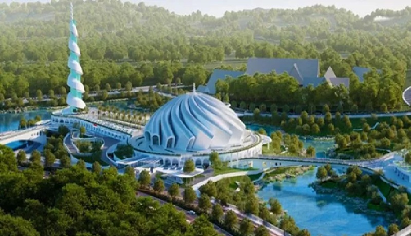 INFRASTRUKTUR:Masjid Negara dan Istana Wapres di IKN ditargetkan selesai pada Desember 2025. Pekerjaan konstruksi dikebut oleh Kementerian PUPR, termasuk SPAM dan proyek MYC lainnya.(FOTO:IST)