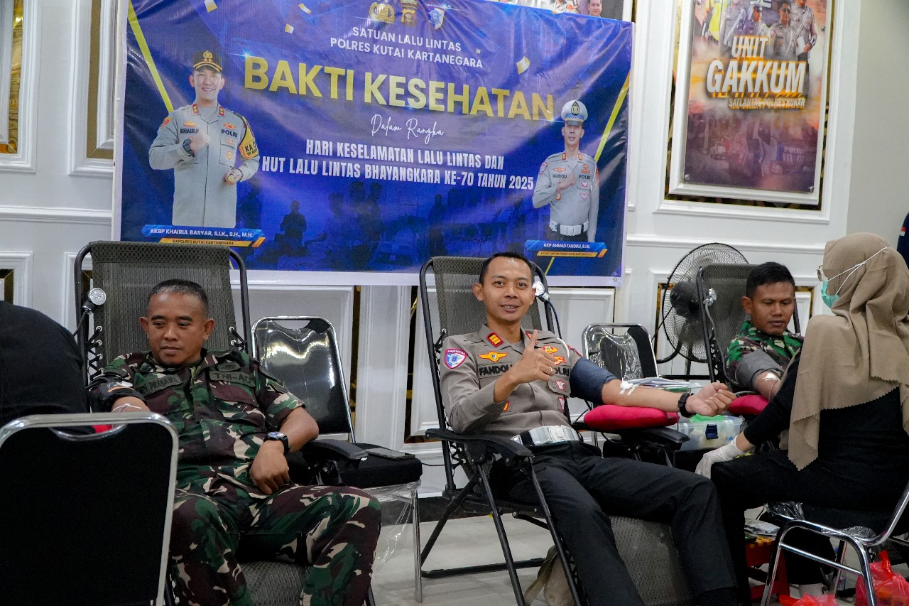 Bakti Kesehatan Satlantas Polres Kukar dalam rangka Hari Keselamatan Lalu Lintas dan HUT Lalu Lintas Bhayangkara ke-70 tahun 2025 (Istimewa)