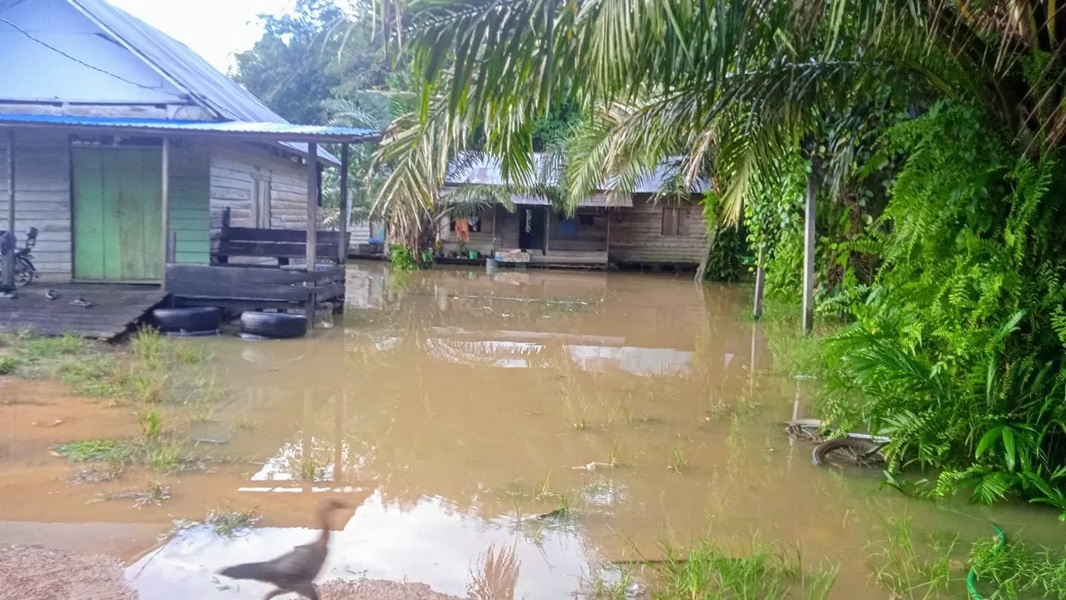 Banjir di Desa Satiung, Kecamatan Mentaya Hulu, Kabupaten Kotawaringin Timur. (BPBD Kotim)
