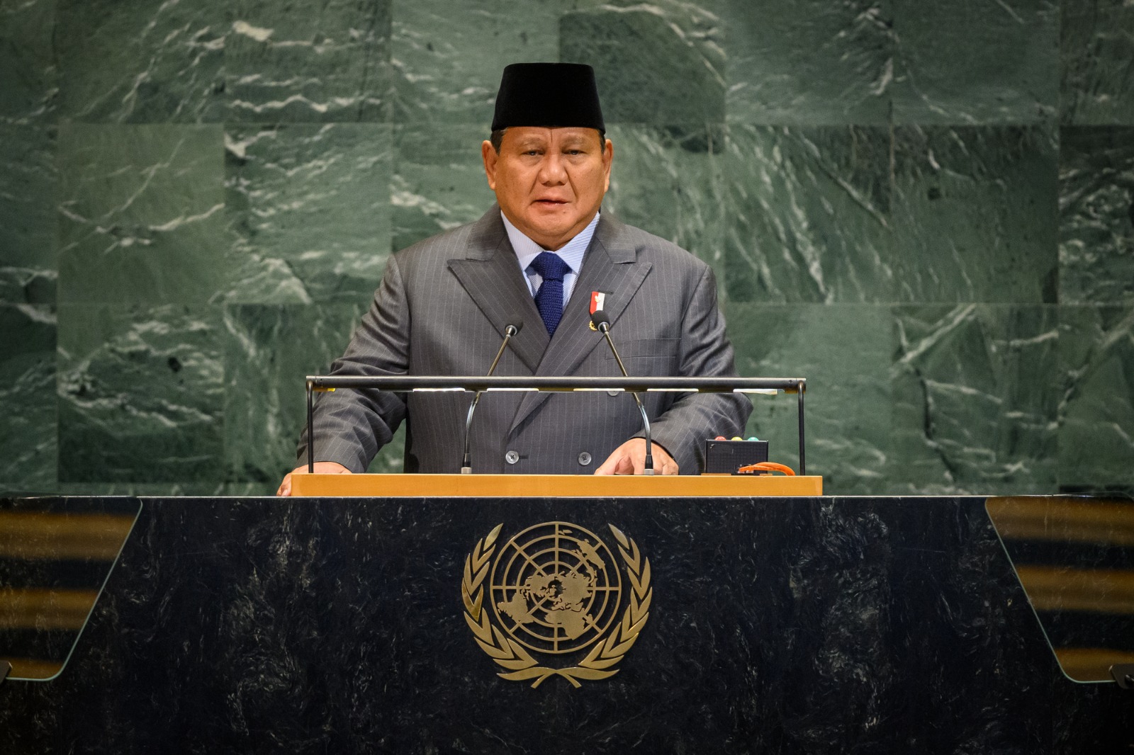 Prabowo Subianto dalam sidang PBB.
