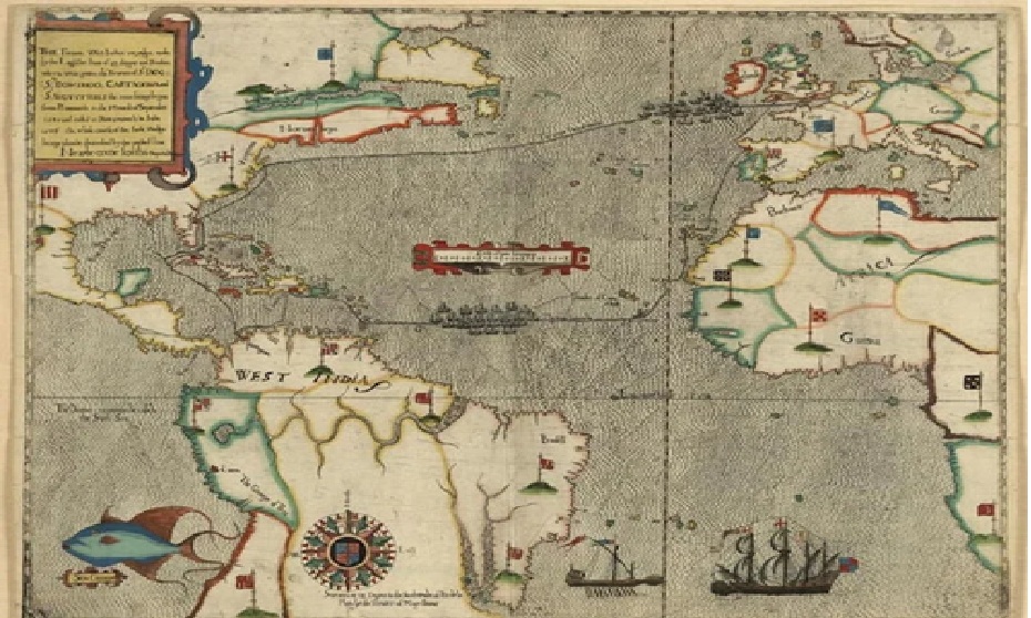 Sebuah ukiran Pelayaran Hindia Barat Drake 1585-86 oleh Giovanni Battista Boazio, 1589. (Kredit Gambar: Perpustakaan Kongres / Domain Publik)