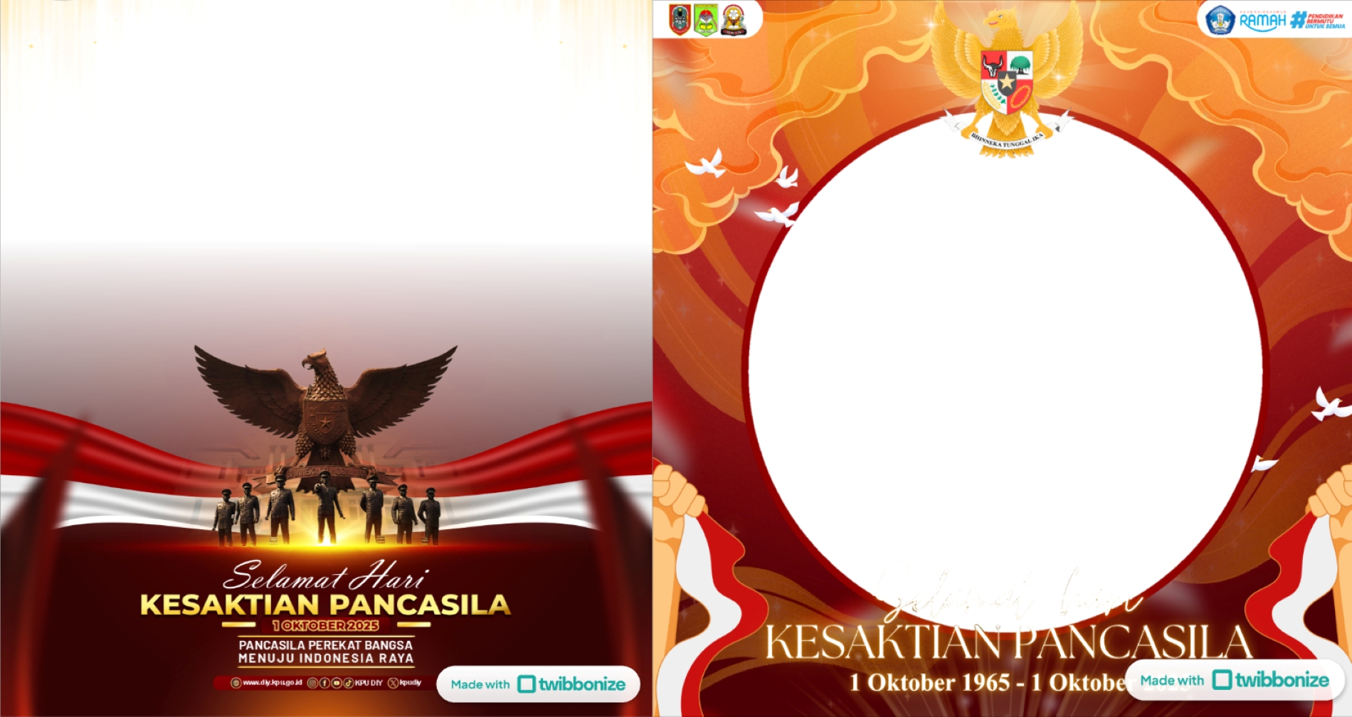 Desain twibbon Hari Kesaktian Pancasila 2025.
