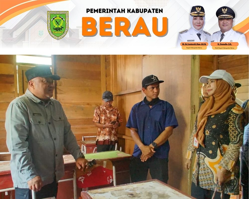 PANTAU: Wakil Bupati Berau, Gamalis, meninjau kondisi SD 001 Birang Filial di KAT Sei Maning, Gunung Tabur.