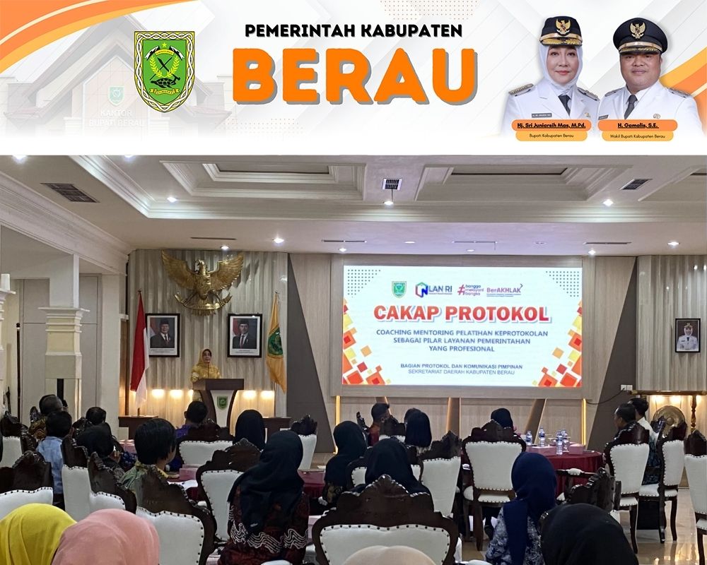 PERKUAT PERAN: Bupati Berau, Sri Juniarsih Mas, menyebut pentingnya pengaturan gestur bagi pegawai protokoler dalam menghadapi masyarakat.