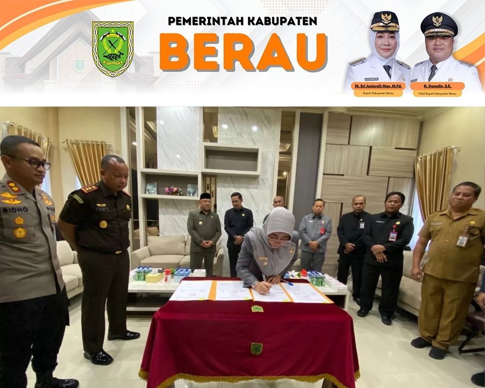 DITANDATANGANI: Pemkab Berau bersamam Forkopimda sepakat melaksanakan program pro rakyat dalam rangka memperingati hari jadi ke-72 Kabupaten Berau 2025.