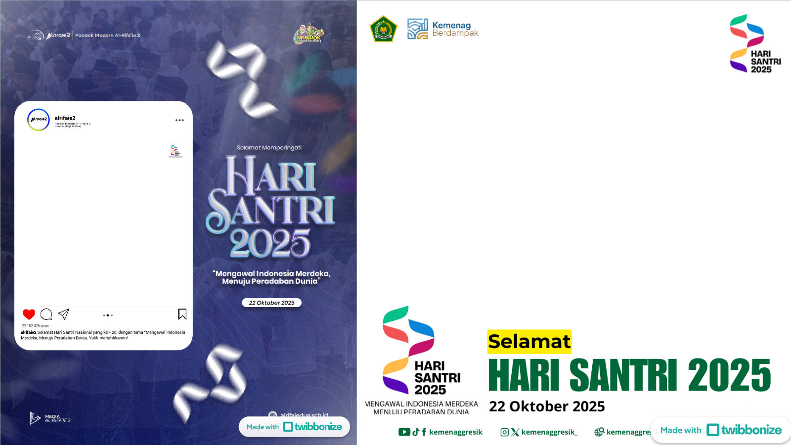 Twibbon Hari Santri Nasional 2025.