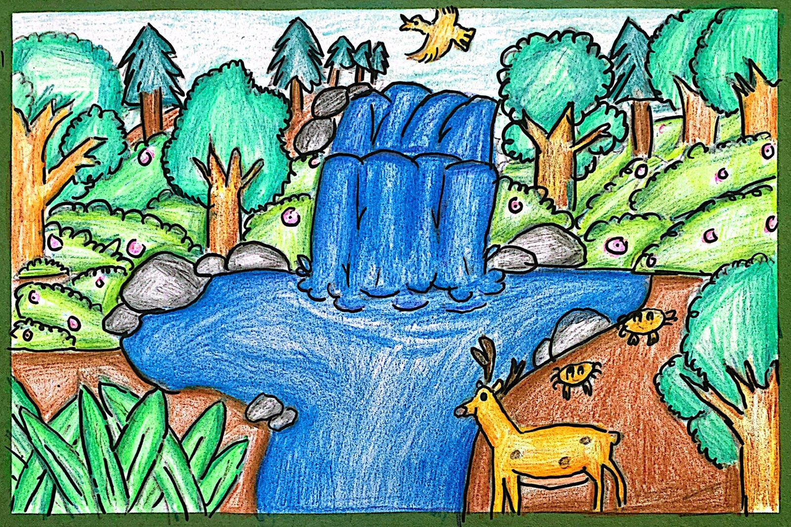 Hasil karya gambar Ainun yang menang kontes di Abu Dhabi. Mengalahkan peserta dari India dan Amerika.