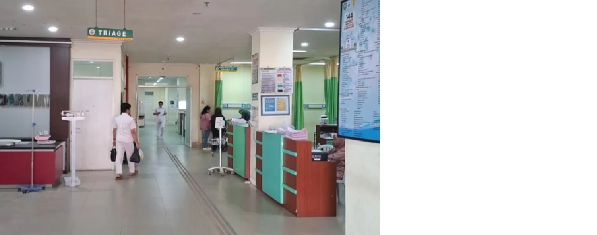 Geger : Ruang IGD Dr Murjani tempat perawatan bayi 9 bulan dirawat, Kamis (23/10)