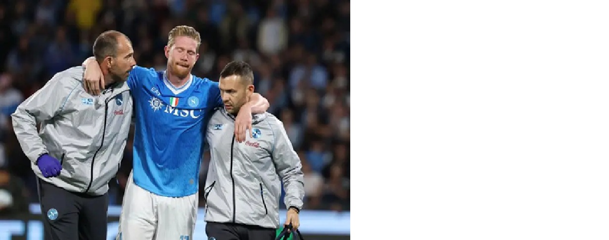 Kevin De Bruyne keluar lapangan dengan dipapah.