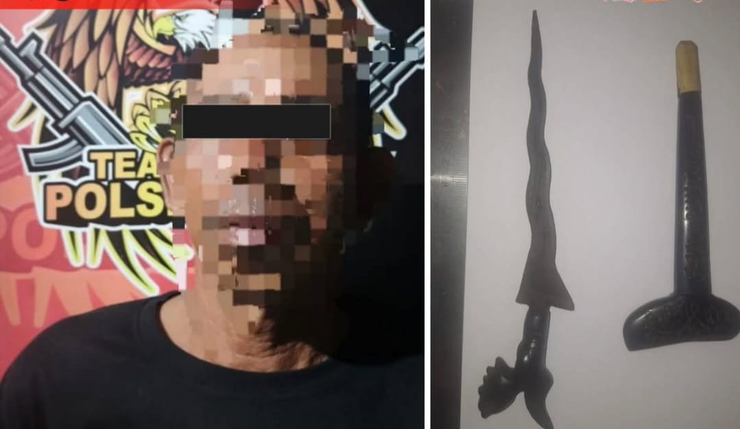 Tersangka dan barang bukti.