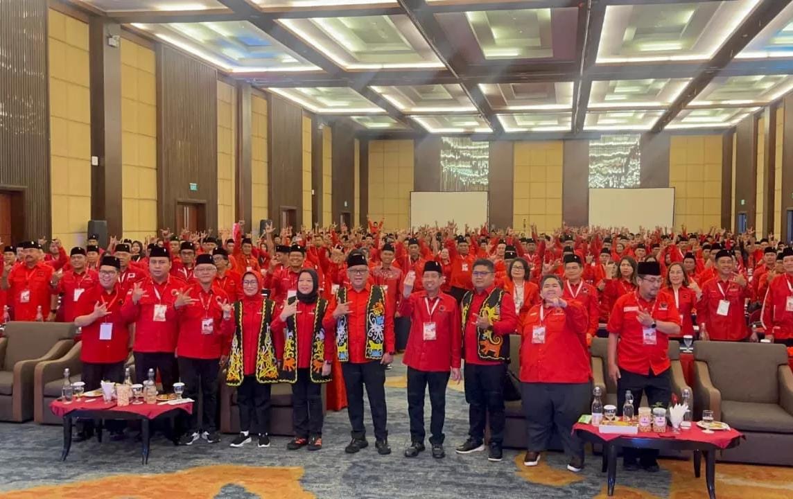 Konferda DPD PDI Perjuangan Kaltim yang dilaksanakan di Balikpapan dan dihadiri Sekjen DPP Hasto Kristiyanto (Melda/Balikpapan Pos)