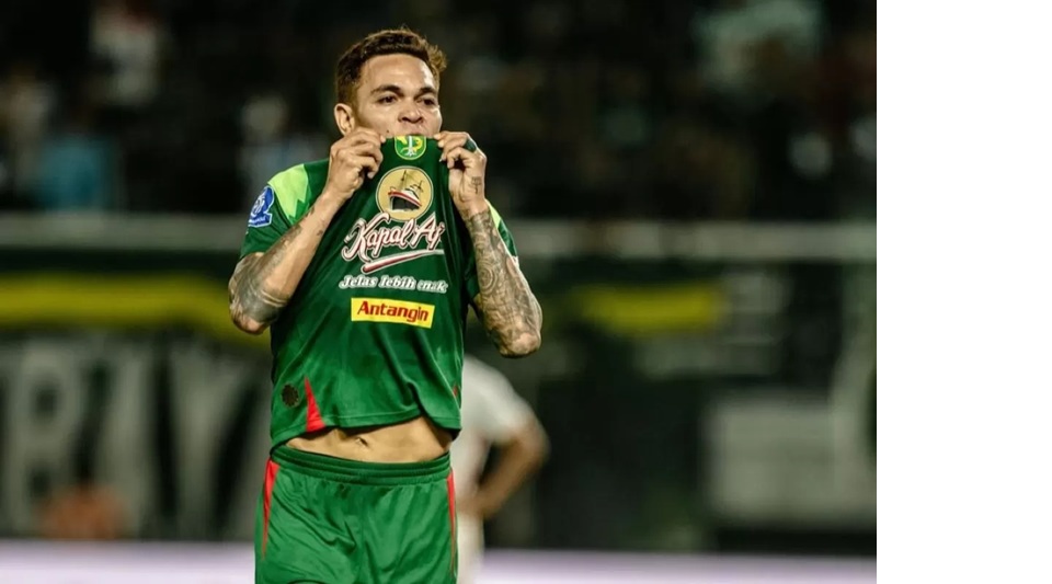 Selebrasi pemain Persebaya Gali Freitas setelah cetak gol ke gawang Borneo FC. (Dok. Persebaya Surabaya)