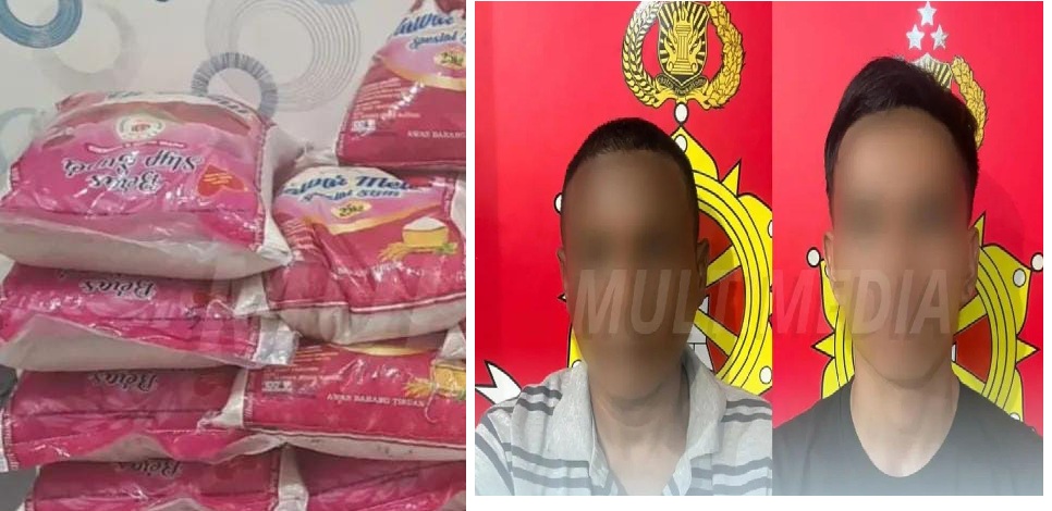 Tersangka dan barang bukti.