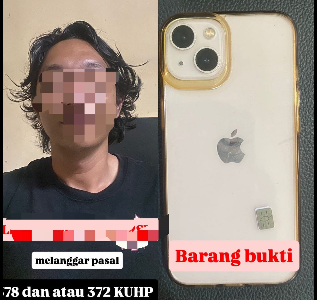 Tersangka dan barang bukti.