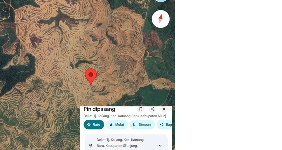 kerusakan hutan di wilayah Kabupaten Sijunjung, Sumbar. (X)