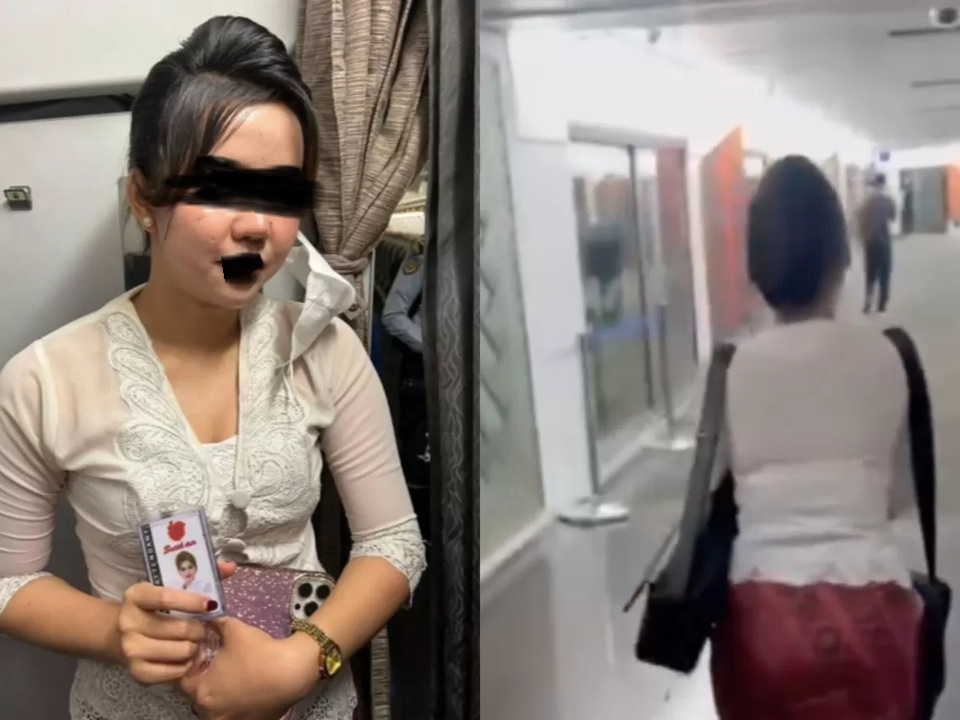 N yang bernampilan seperti seorang pramugari Batik Air.