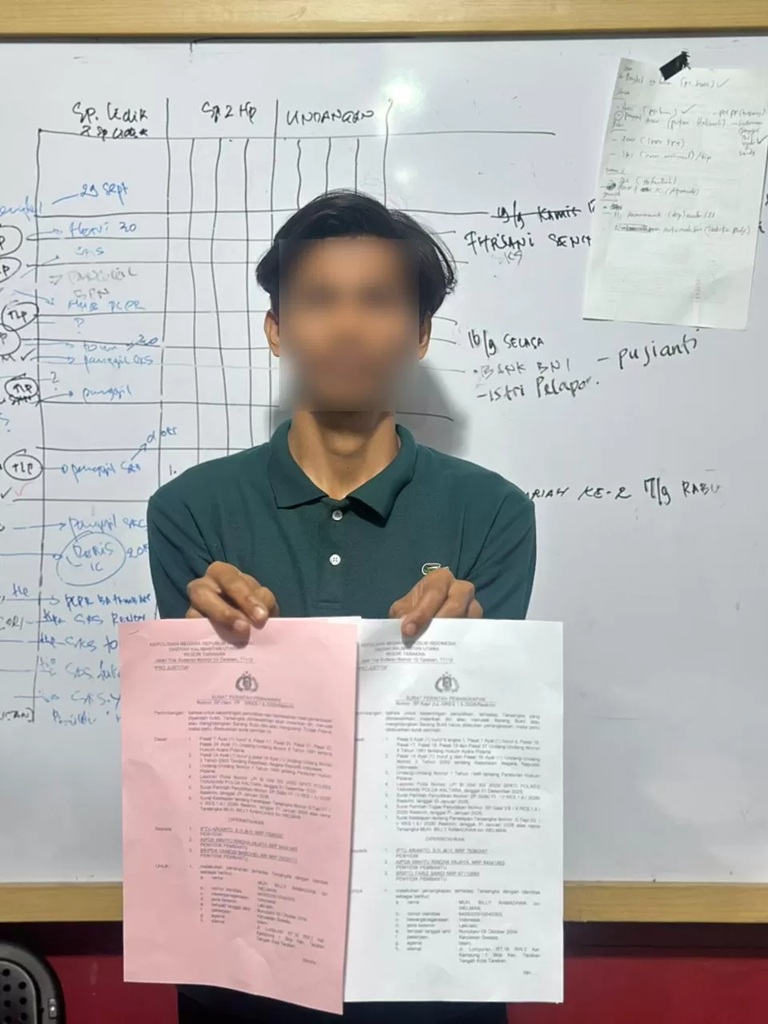 DIAMANKAN : Pelaku yang berhasil diamankan Satreskrim Polres Tarakan usai dilaporkan mencuri pakan hewan di gudang tempat ia bekerja. (SATRESKRIM POLRES TARAKAN )