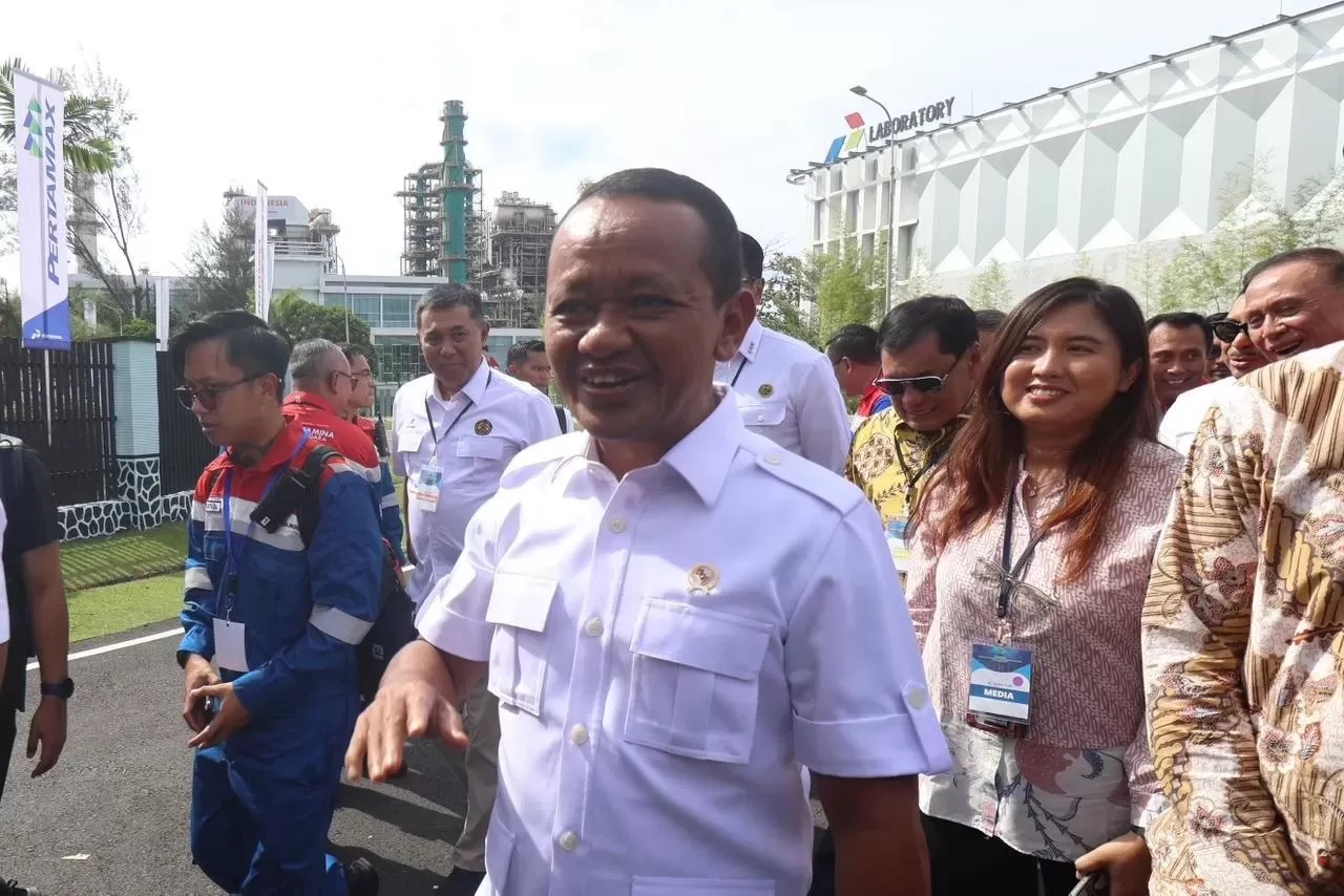 Menteri ESDM Bahlil Lahadalia saat menghadiri peresmian RDMP Balikpapan. ( Ajie Chandra/KP)