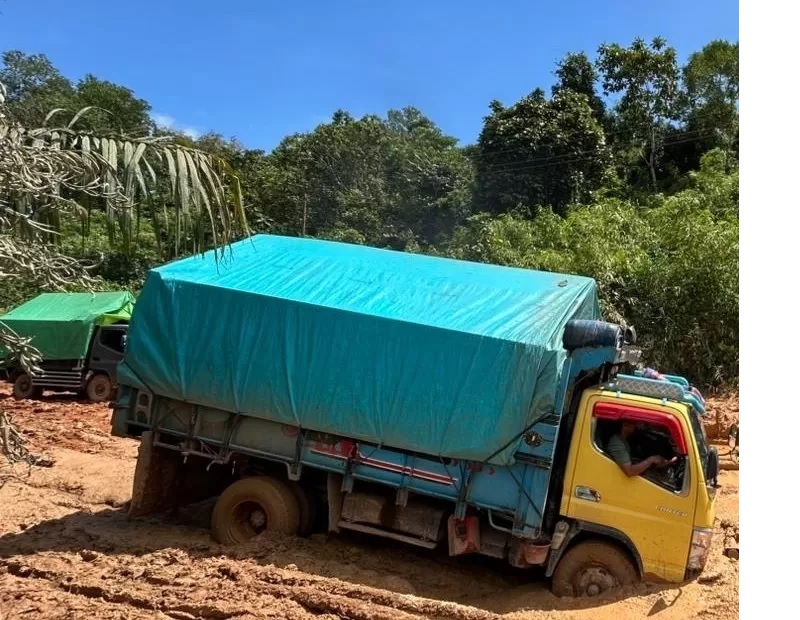 RUSAK: Salah satu ruas jalan provinsi di Ketapang yang rusak parah. (ISTIMEWA)