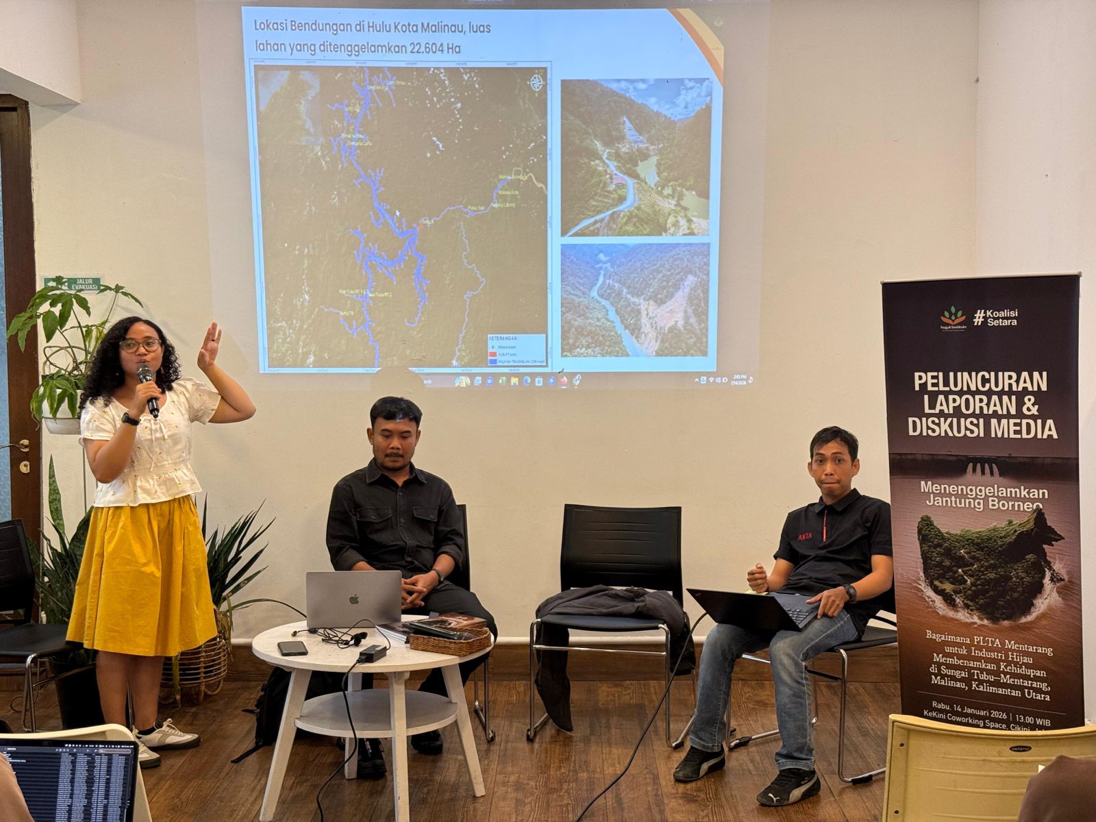 NUGAL Institute for Social and Ecological Studies bersama Koalisi SETARA (Selamatkan Kalimantan Utara) resmi meluncurkan laporan investigasi mendalam bertajuk "Menenggelamkan Jantung Borneo".