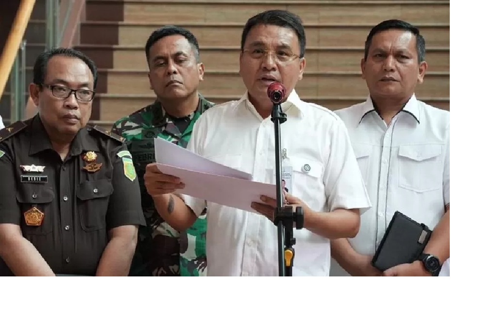 Satgas PKH saat merilis capaian denda administratif korporasi perusahaan sawit.