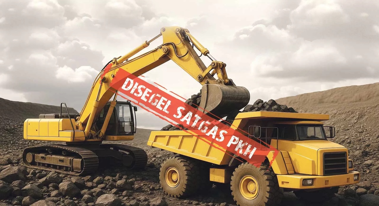 ilustrasi aktivitas pertambangan batu baru yang disegel (dibuat dengan AI)