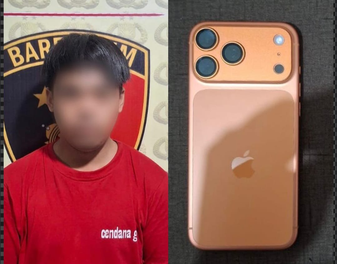 Tersangka dan barang bukti.