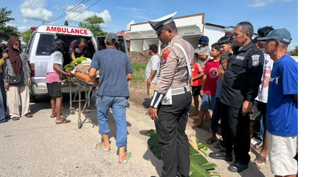 Salah satu pengendara sepeda motor meninggal dunia akibat kecelakaan lalu lintas di Jalan Kenan Sandan, Baamang, Sampit di bulan Januari 2026 ini. FOTO: DOK/RADAR SAMPIT