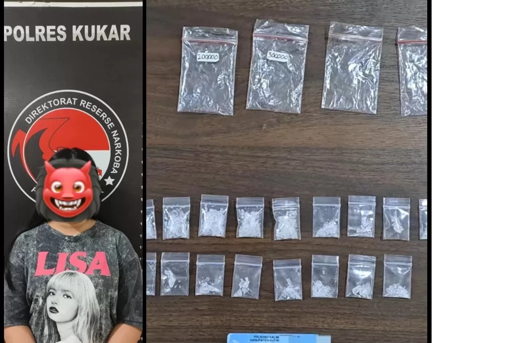 MASIH MUDA: Tersangka AFD, dan barang bukti berupa 17 bungkus plastik bening yang diduga berisikan narkotika jenis sabu dengan berat kotor 9,63 gram. (IST.)