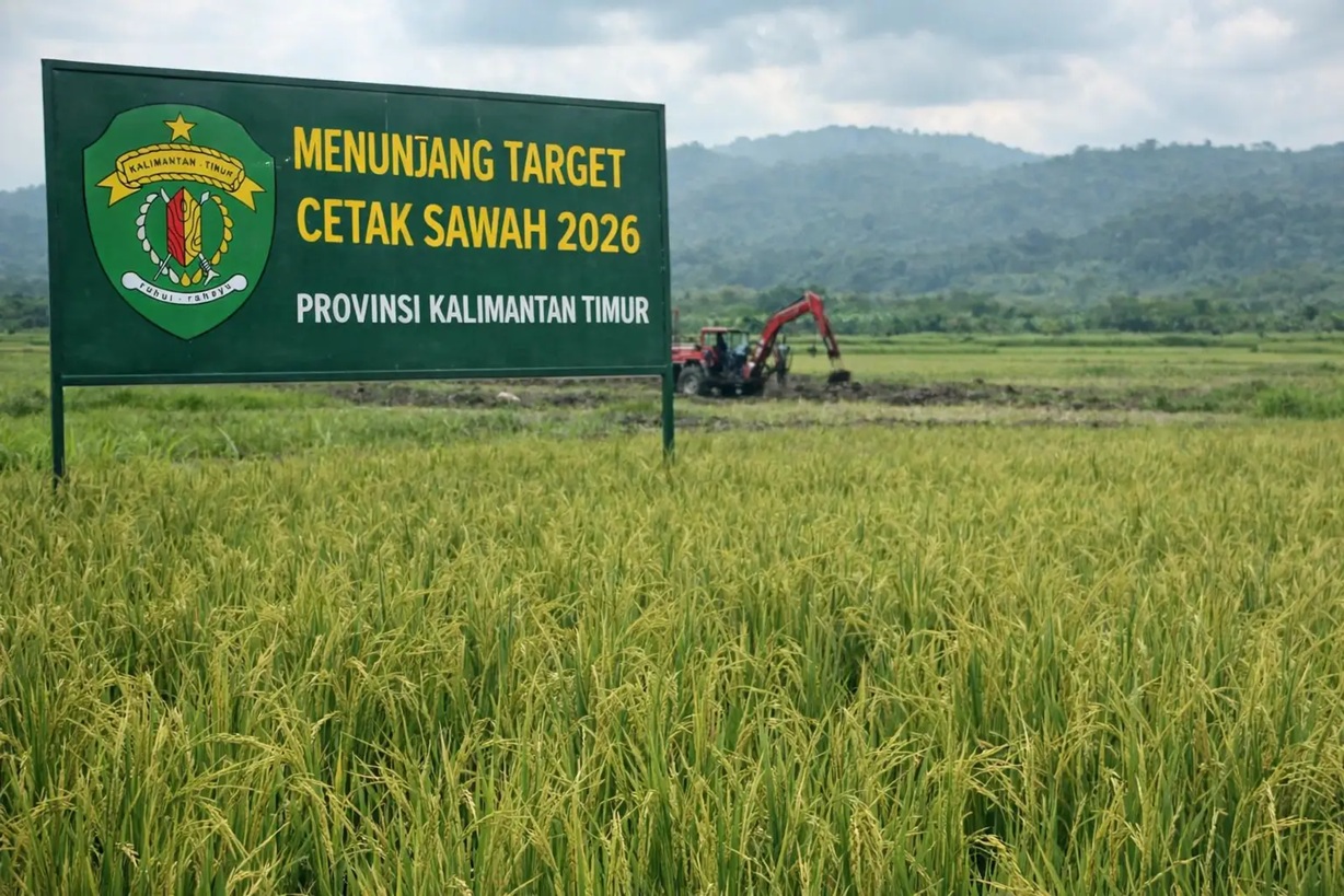 ilustrasi pencetakan sawah.