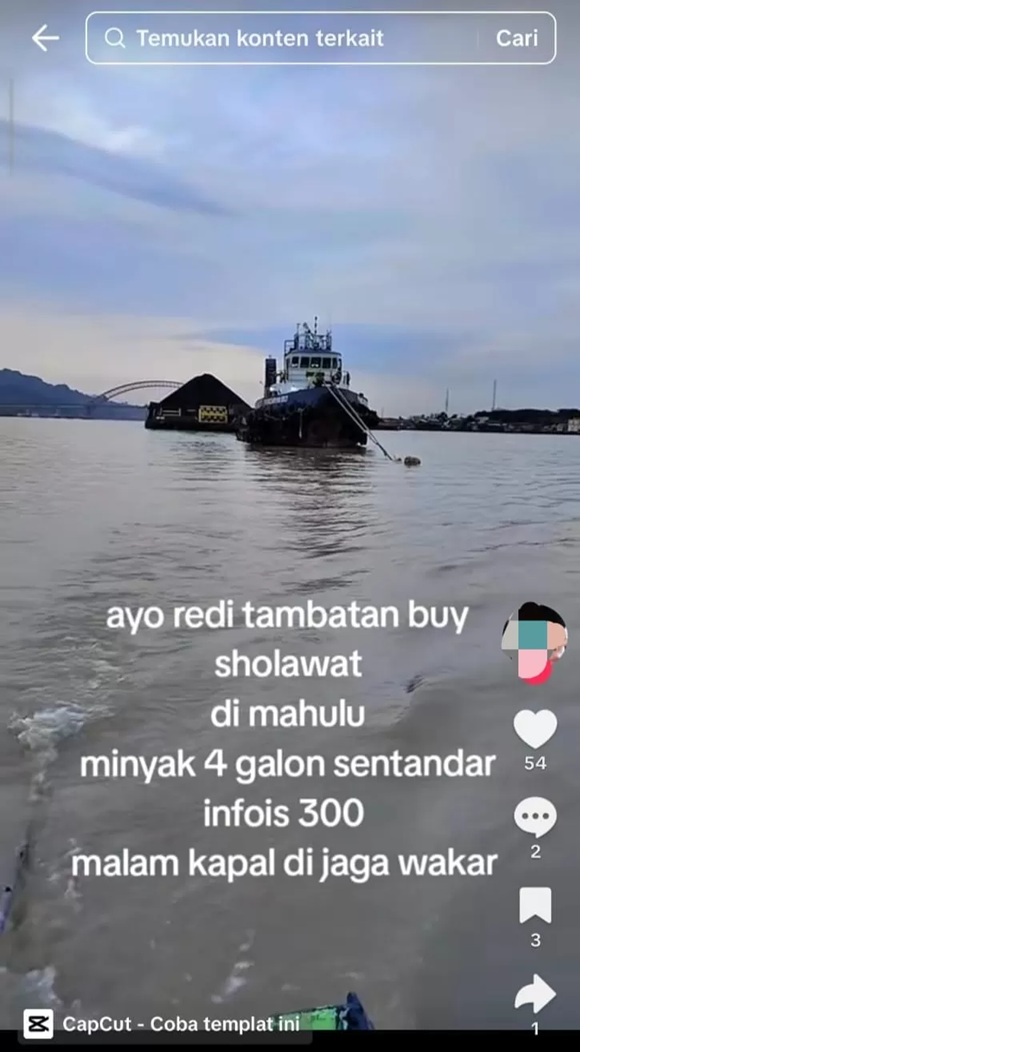 BUKTI PUNGLI. Tangkapan layar medsos yang memperlihatkan unggahan gambar kapal tambat di buoy ilegal. (IST)