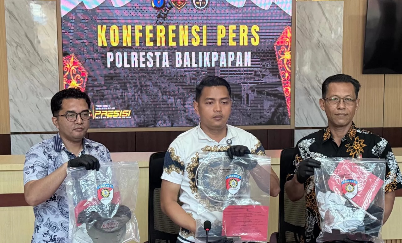 Konferensi pers pengungkapan kasus oleh Polresta Balikpapan