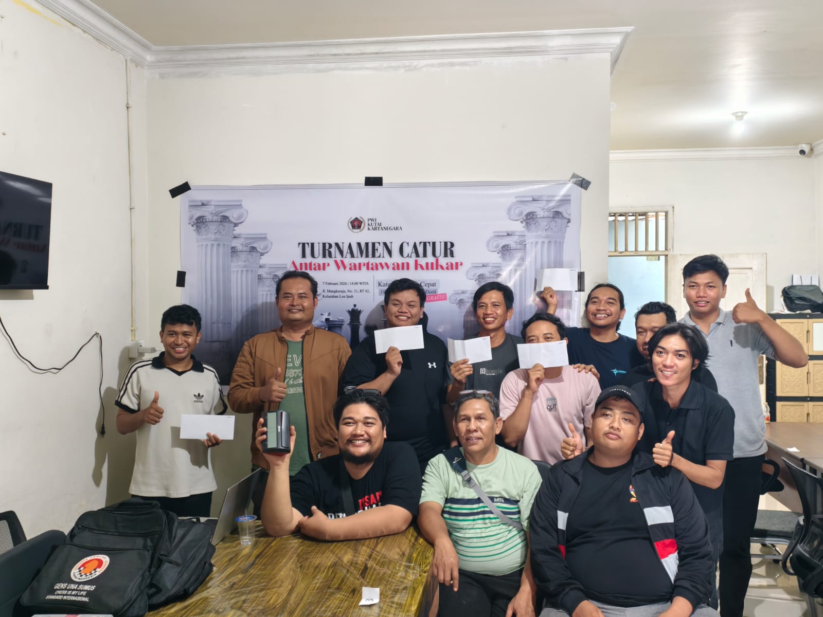 Lomba Catur yang digelar PWI Kukar dalam rangka menyemarakkan HPN 2026 (Ist/PWI Kukar)