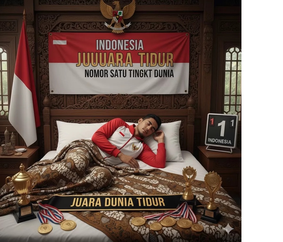 ilustrasi juara dunia tidur (ai/kp)