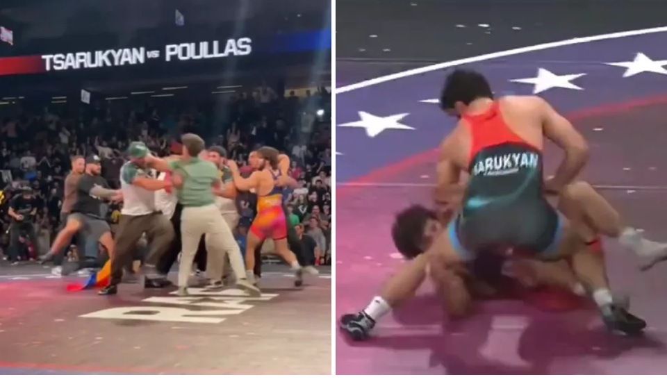 Arman dan Georgio Poullas dan masing-masing pihak baku hantam usai pertandingan.