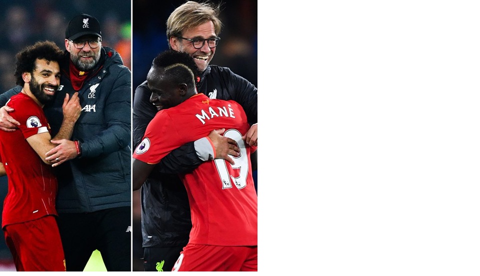 Klopp dengan dua pemain muslim Liverpool, Mo Salah dan Sadio Mane.