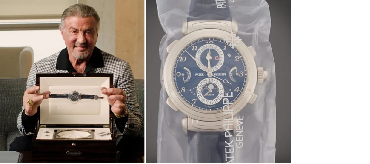 Stallone dengan jam tangan mahal  Patek Philippe Grand Master Chime.