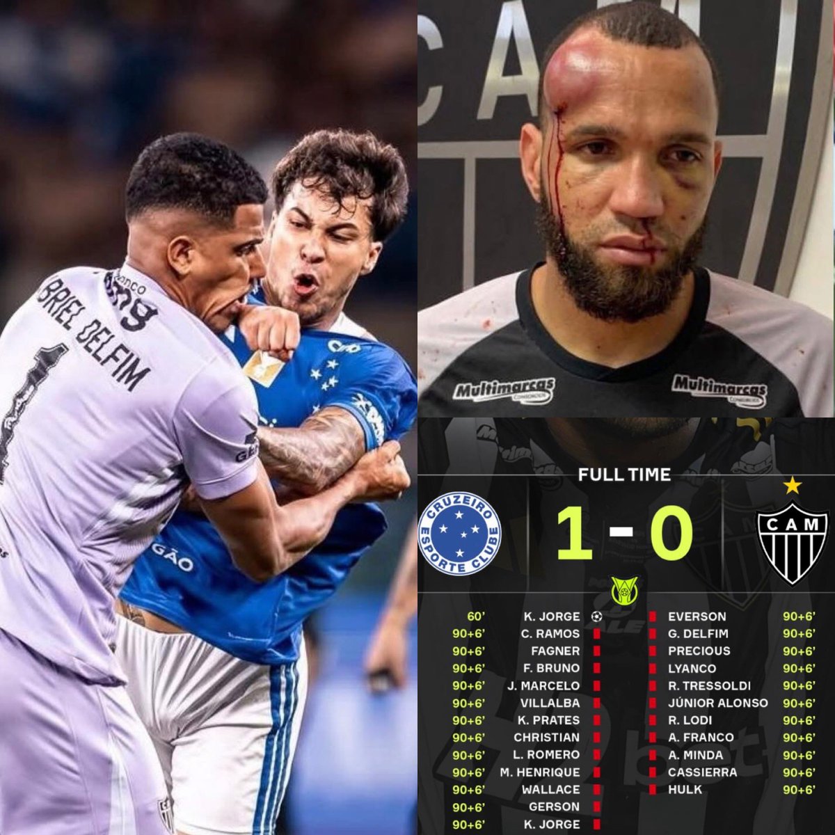 Baku hantam pemain Cruzeiro dan Atl&eacute;tico Mineiro. 23 kartu merah dikeluarkan wasit dan menjadi rekor dunia.