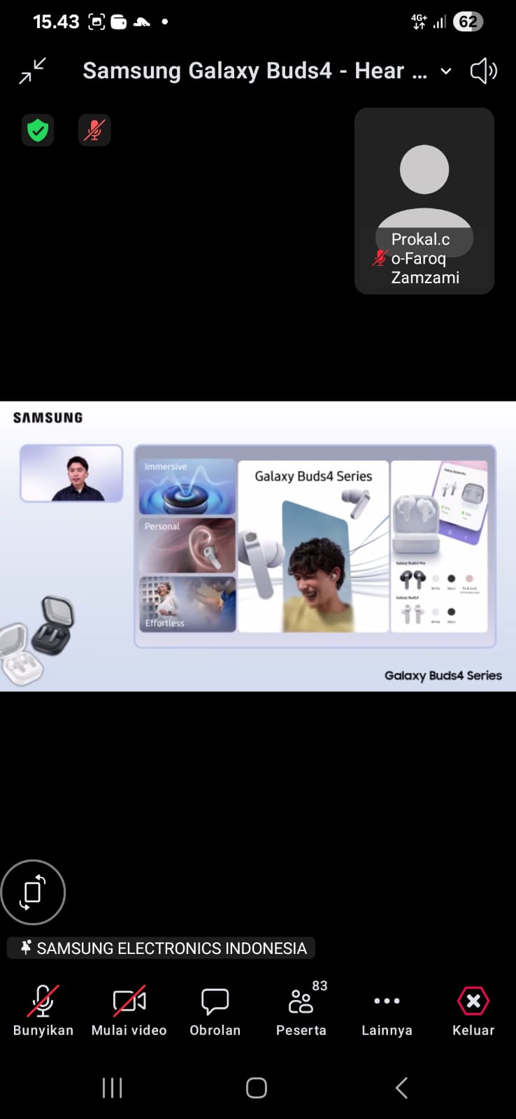 DINANTI: Tipe Sultan membeber keunggulan Galaxy Buds4 Series saat Zoom Meeting dengan jurnalis di seluruh Indonesia, Selasa, 10 Maret 2025.