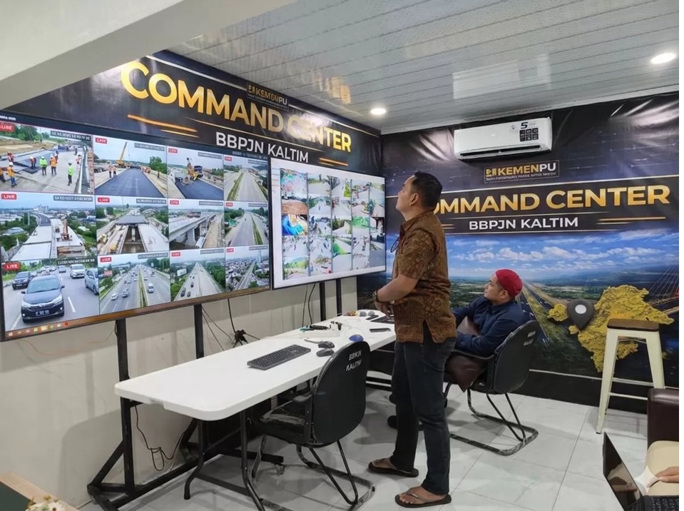PANTAU: Command Center BBPJN Kaltim siap memantau arus perjalanan.(IST)  