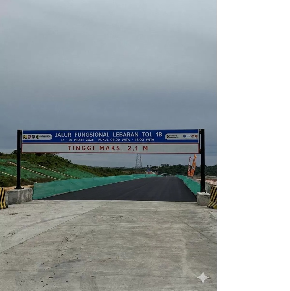 BBPJN Kaltim mengaktifan akses Tol IKN 1B untuk mengantisipasi kemacetan di Jalan Mulawarman Balikpapan sejak 13 Maret.