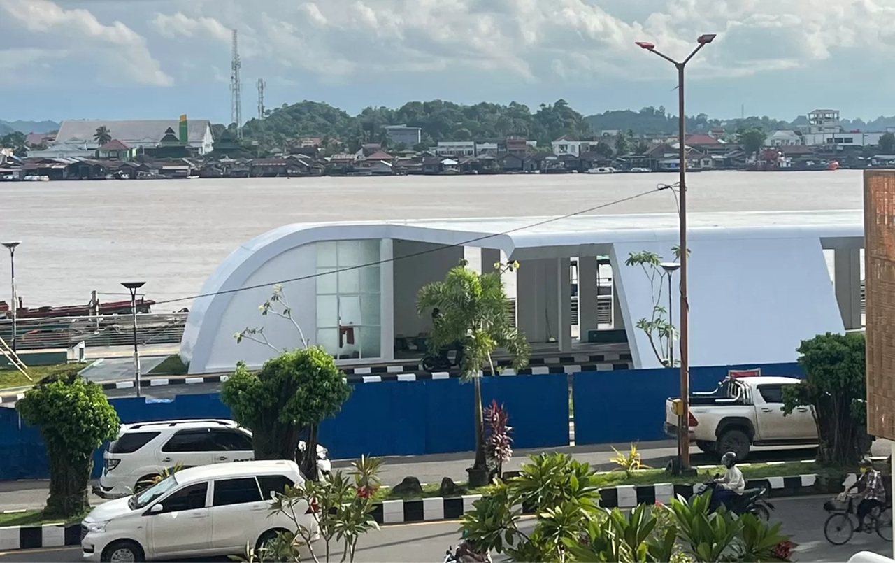 Pemandangan Teras Samarinda Tahap II dilihat dari Pasar Pagi. (MELI/SAPOS)